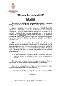 Mercado Cervantino 2016 - Ayuntamiento de la Puebla de Almoradiel