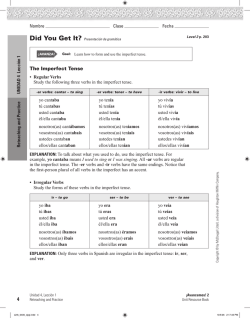 5/10-5/11 Did you get it? Imperfecto