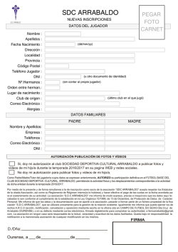 hoja de inscripcion nuevas incorporaciones