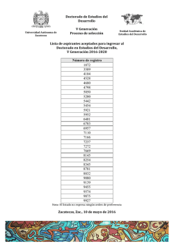 Doctorado de Estudios del Desarrollo V Generaci&oacute;n Proceso de