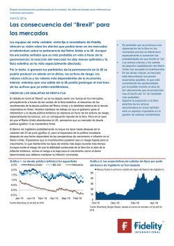 Las consecuencia del &ldquo;Brexit&rdquo; para los mercados