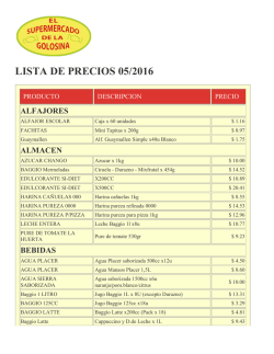 LISTA DE PRECIOS 05/2016