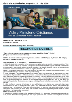 VIDA Y MINISTERIO CRISTIANOS MAYO 2