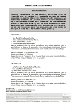 convocatoria para la constituci&oacute;n del tribunal