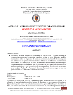 Programa de Modelos Estad&iacute;sticos para la Toma de Decisiones 2016