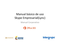Manual b&aacute;sico de uso Skype Empresarial(Lync)