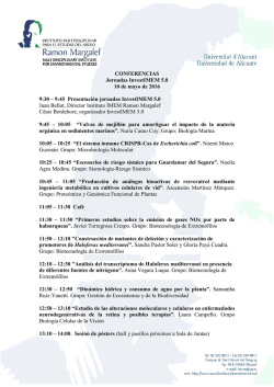 9:45 Presentaci&oacute;n jornadas InvestIMEM 5.0 Juan Bellot, Direc
