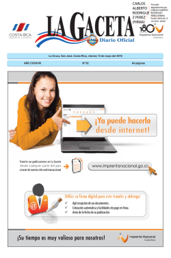 LA GACETA N&deg; 92 de la fecha 13 05 2016