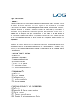 Aspel-SAE Avanzado. OBJETIVO. Al t&eacute;rmino de este curso el