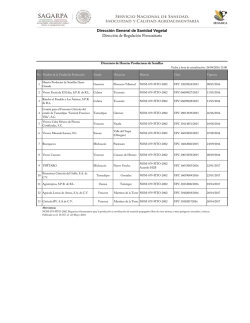Direcci&oacute;n General de Sanidad Vegetal Direcci&oacute;n de