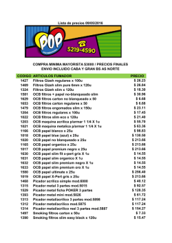 Lista de Precios - Distribuidora Pop