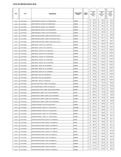 lista de precios mayo 2016