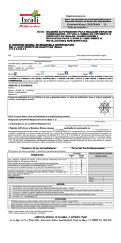 Formato y Requisitos para la Autorizaci&oacute;n para Realizar Obras de