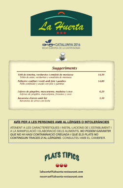 carta  - Restaurant La Huerta