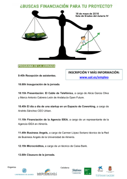 INSCRIPCI&Oacute;N Y M&Aacute;S INFORMACI&Oacute;N: www.ual.es/empleo