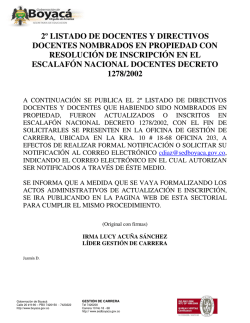2&ordm; listado de docentes y directivos docentes nombrados en