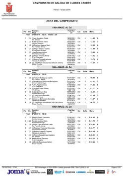 campionato de galicia de clubes cadete acta del campeonato