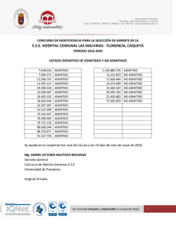 Listado Definitivo de Admitidos