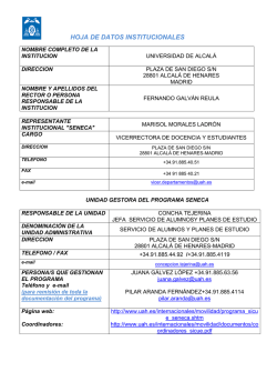 Hoja de datos Institucionales. Contacto