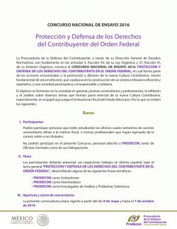 Concurso Nacional de Ensayo 2016 - Procuradur&iacute;a de la Defensa