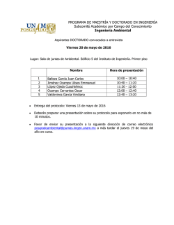 Horarios para aspirantes a doctorado convocados a entrevista