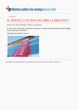 El martes 17 de mayo no abre la biblioteca
