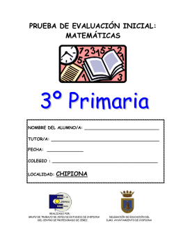 Prueba de evaluaci&oacute;n inicial matem&aacute;ticas 3 primaria