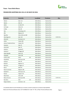 Informe Paseos - Banco Provincia