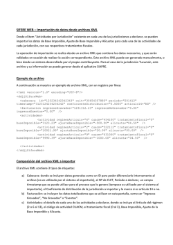 SIFERE WEB &ndash; Importaci&oacute;n de datos desde archivos XML