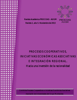 Revista Acad&eacute;mica PROCOAS 2013 vol 1 &ndash; A&ntilde;o 5