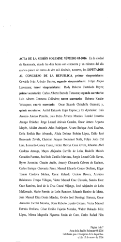 ACTA DE LA SESI&Oacute;N SOLEMNE N&Uacute;MERO 03