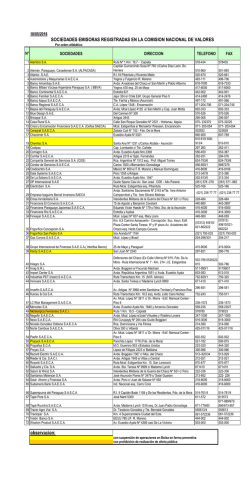 Sociedades Emisoras - Comision Nacional de Valores