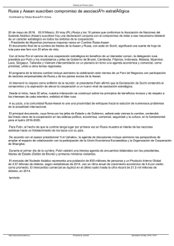 Rusia y Asean suscriben compromiso de