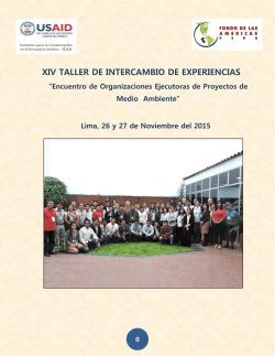 MEMORIA DEL TALLER XIV - Fondo de las Am&eacute;ricas