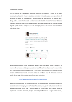 Tras la creaci&oacute;n de la plataforma "Afectados Nerviozzo"