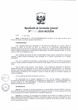 rsg n&deg; 032-2016-minam - Ministerio del Ambiente