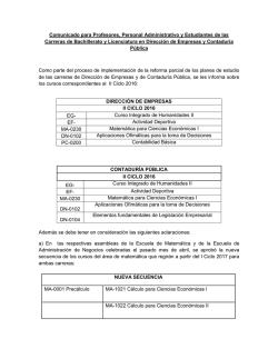 Comunicado para Profesores, Personal Administrativo y Estudiantes