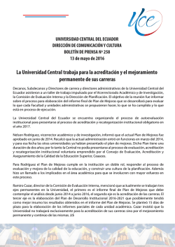 La Universidad Central trabaja para la acreditaci&oacute;n y el