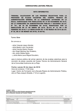 convocatoria para la constituci&oacute;n del tribunal
