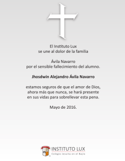 El Instituto Lux se une al dolor de la familia &Aacute;vila Navarro por el