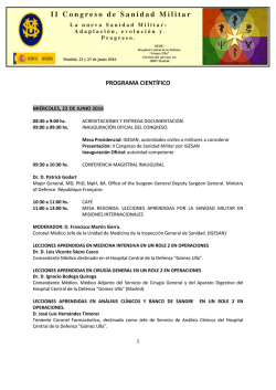 II Congreso de Sani Congreso de Sanidad Militar