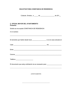 solicitud para constancia de residencia