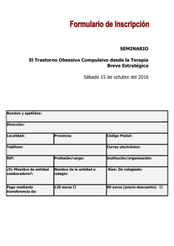 ! ! ! ! SEMINARIO! ! El!Trastorno!Obsesivo!Compulsivo!desde!la