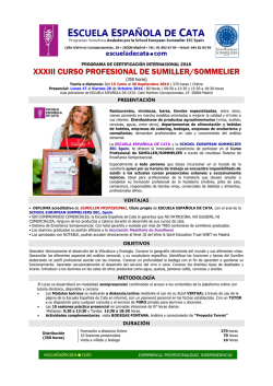 Info XXXIII Sumiller - Escuela Espa&ntilde;ola de Cata
