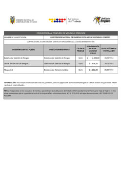 Convocatoria a Concursos de M&eacute;ritos y Oposici&oacute;n