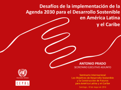 Desaf&iacute;os de la implementaci&oacute;n de la Agenda 2030 para el