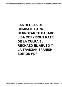 las reglas de combate para derrotar tu pasado liba copyright rate de