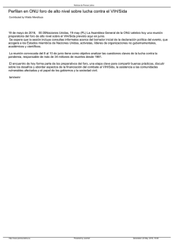 Perfilan en ONU foro de alto nivel sobre lucha