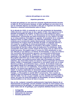 Labores del Ge&oacute;logo en una Mina
