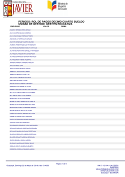 periodo: rol de pagos decimo cuarto sueldo unidad de gestion